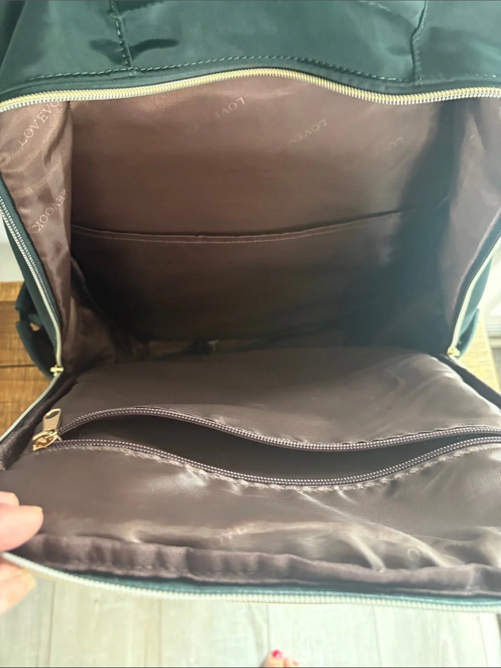 Lovevook Women’s Green Backpack with Gold Hardware